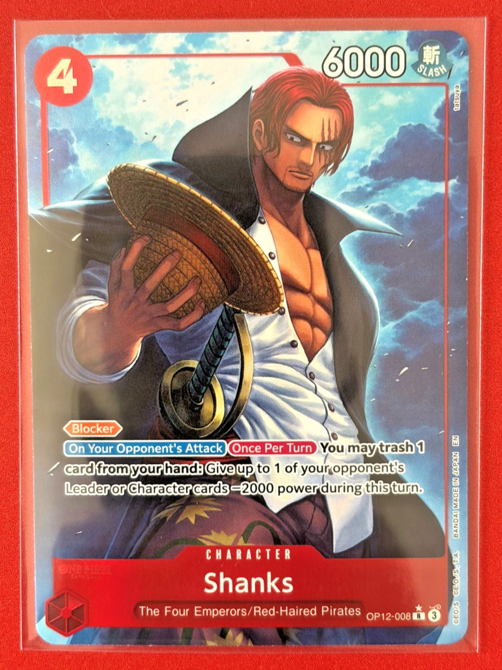 One Piece Cards Game - Shanks (Alt Art) OP12-008 R Legacy of the Master English