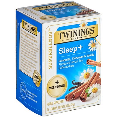 Twining Super blends Sleep Herbal Tea Chamomile, Cinnamon, Vanilla 16 ct