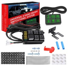 6 Gang Switch Panel Kit, Auto Power Plus Circuit Control Box Relay System Uni...