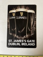 Guinness Beer St. James's Gate Dublin Ireland Embossed Metal Sign