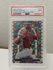 2022 PANINI PRIZM STAINED GLASS SG3 SHOHEI OHTANI WHITE WAVE PRIZM PSA 9. 🔥🔥🔥