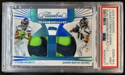 2024 Flawless Tyler Lockett Jaxon Smith-Njigba Diamond Nike Patch #1/1 PSA 9