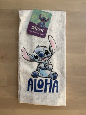 Disney Aloha Stitch Set Of 2 Kitchen Towels