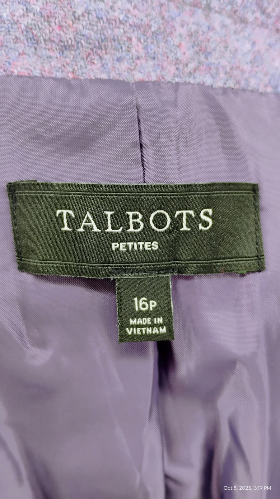 Talbots Wool Blend Blazer 2 Button Jacket Purple … - image 22