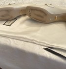 Gucci  ivory Leather Interlocking GG Block Mid Heel Loafer Pumps, Size 37 — photo 5