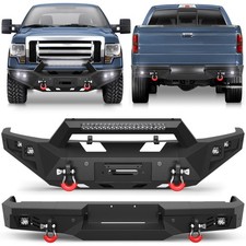 For 2012 2013 2014 Ford F150 Steel Frontrear Bumper With Winch Plateled Light