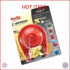 Korky 3070BP Large 3" 2X High Performance Universal Toilet Flapper, Red