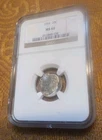 1954 Roosevelt Silver 10c Dime Slabbed NGC MS 66 - Nicely Toned On Reverse