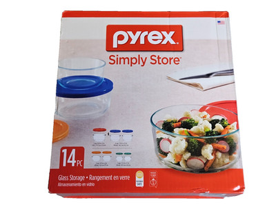 Pyrex Storage Container Simply Store 14 PC Glass Storage 14 Pcs Set