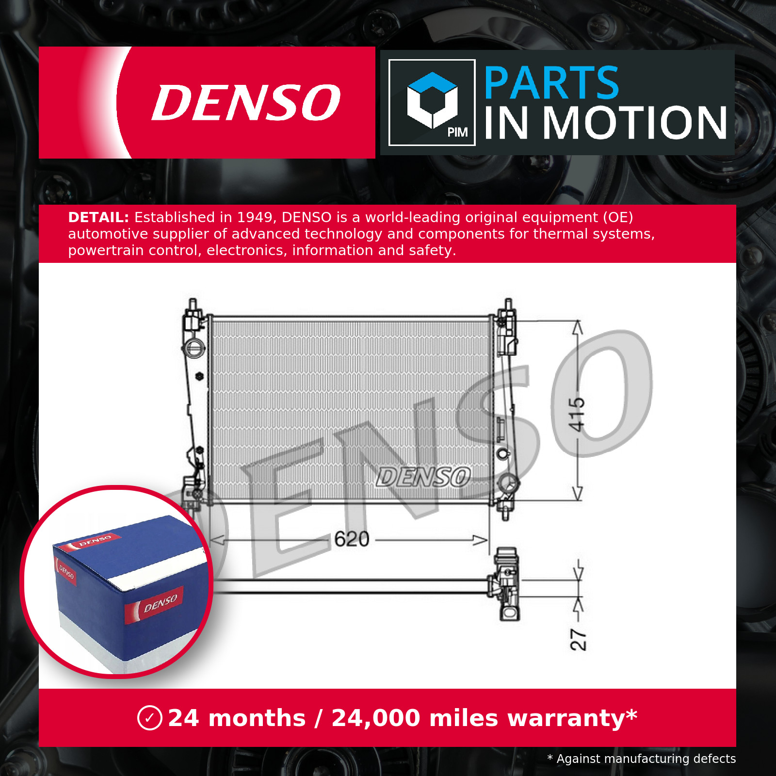 Radiator fits VAUXHALL CORSA D 1.3D 2006 on Manual Transmission Denso Quality - Image 21