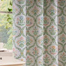 100 Blackout Nursery Girl Curtains 84 Inches Spring Decor Floral Pink and Gr...