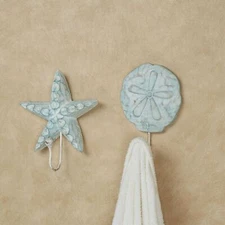 Shoreline Treasures Coastal Nautical Wall Coat Hook Aqua Beach Decor