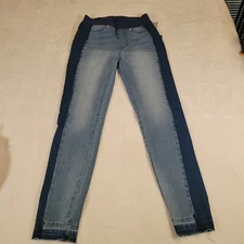 DG2 Diane Gilman French Terry Side Seam Denim Jegging Blue Stretch PantXXS 38621