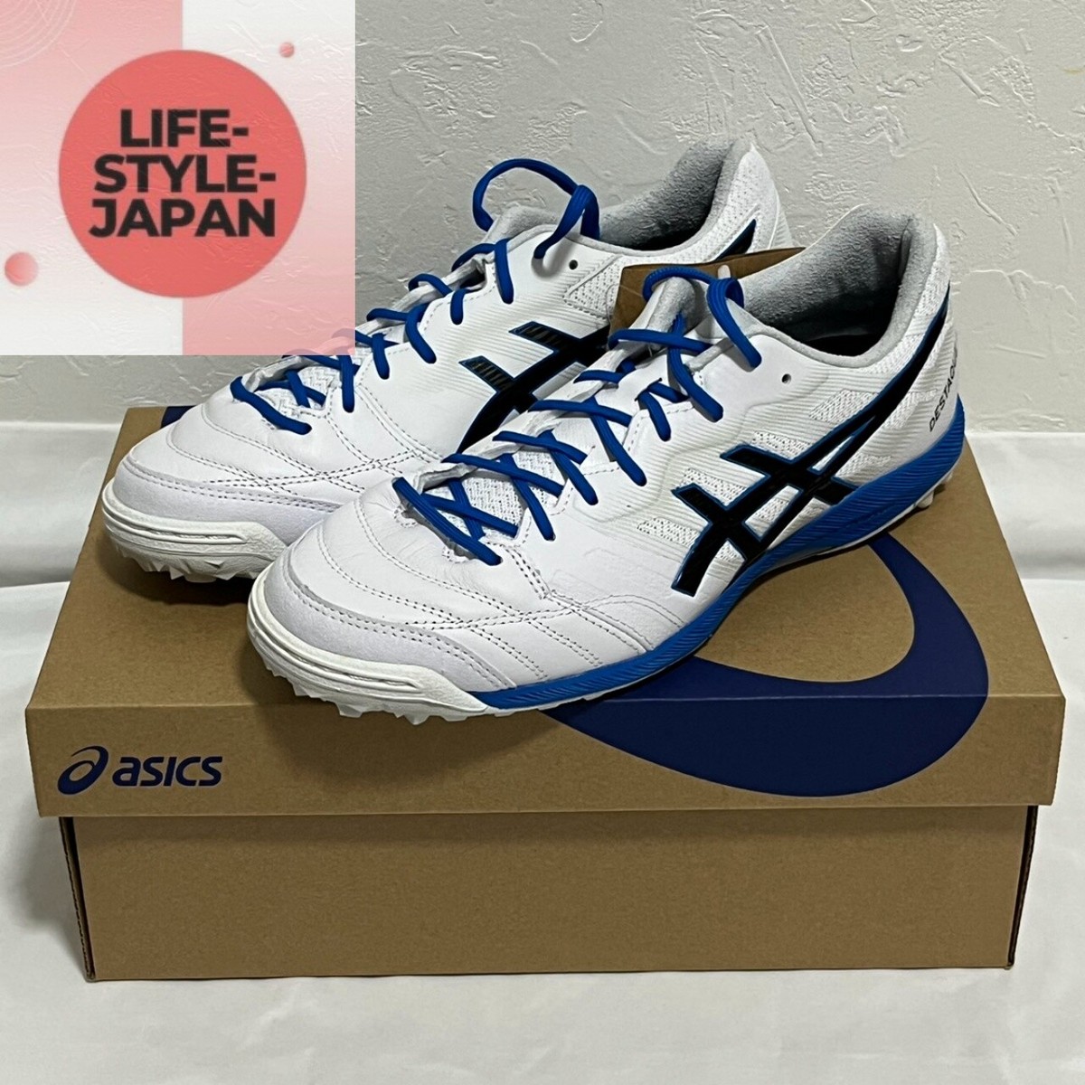 ASICS DESTAQUE K FF TF 1111A218 100 White Black Futsal Shoes