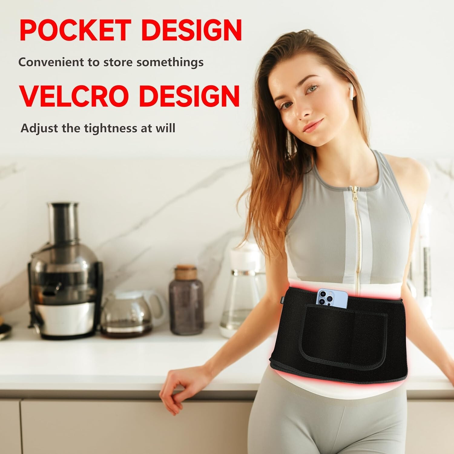 LED Red Infrared Light Therapy Belt for Body in Flexible Wearable Wrap ...