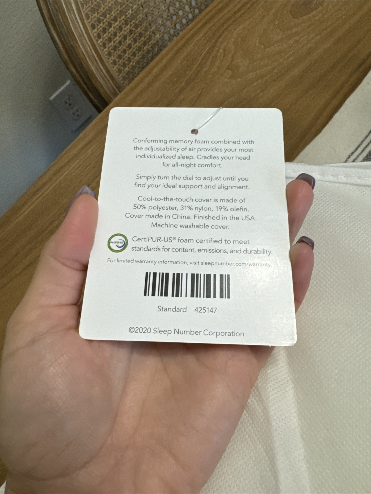 GENUINE Sleep Number AirFit Pillow Adjust, STANDARD Size New With Tags 425147 eBay