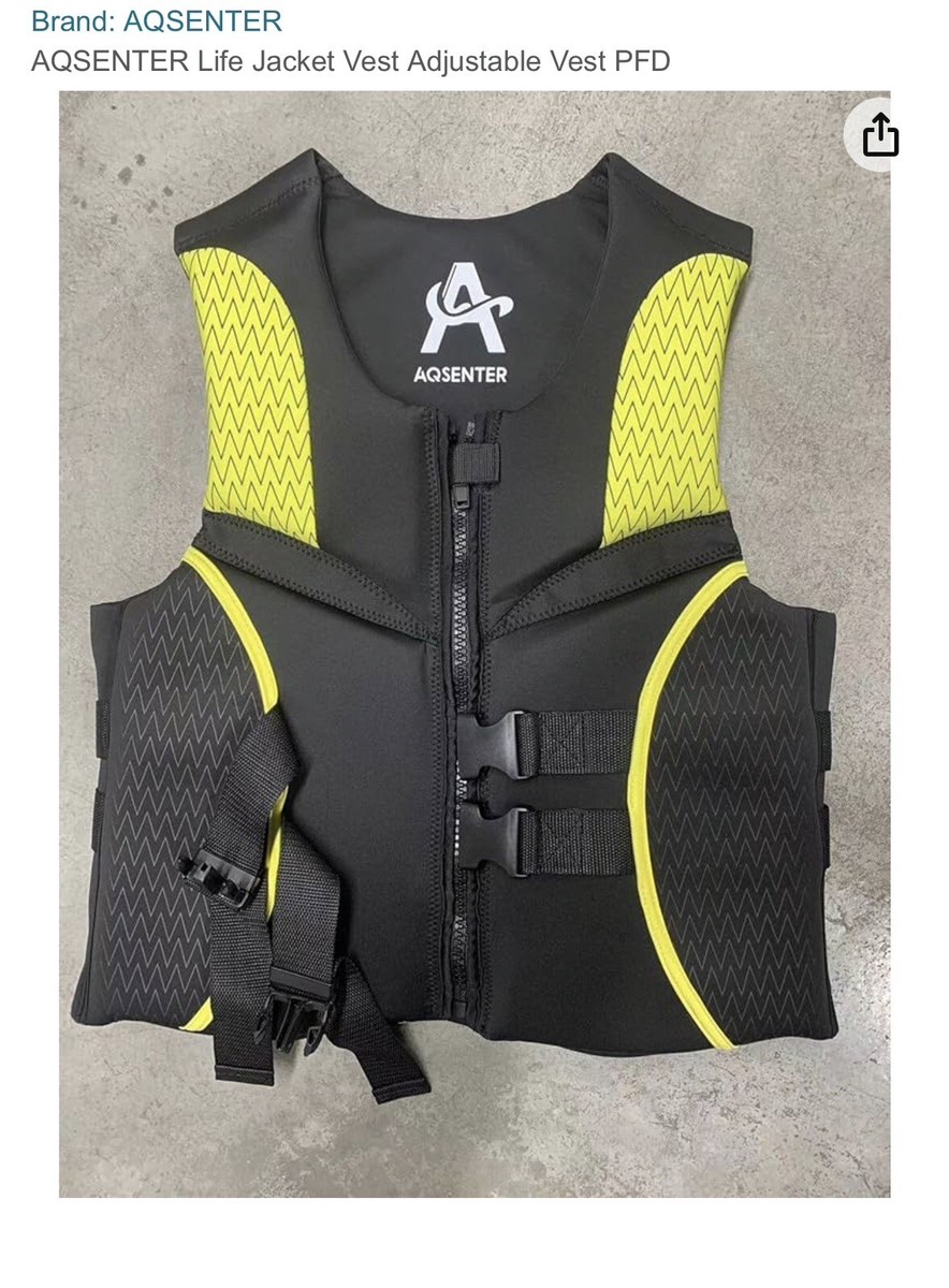 NEW with TAGS ADULT LARGE YELLOW AQSENTER Life Jacket Vest