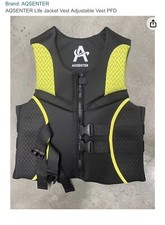 NEW with TAGS ADULT LARGE YELLOW AQSENTER Life Jacket Vest Adjustable Vest PFD