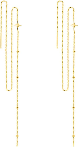 925 Sterling Silver Star Long Dangle Earrings Chain for Women Teens Line Dangle