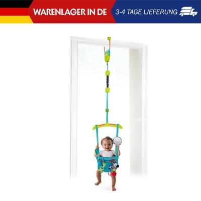 Bright Starts Deluxe door hopper with secure and stable door frame clamp, padded