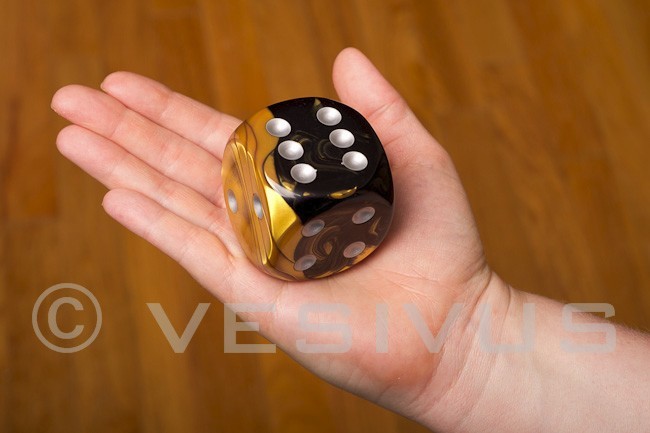 DICE GEMINI Black & Gold - JUMBO d6 Big Large GIGANTIC HUMONGOUS