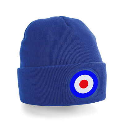 Target Red White & Blue Design Beanie MOD Printerd Patch Unisex 5 Farben