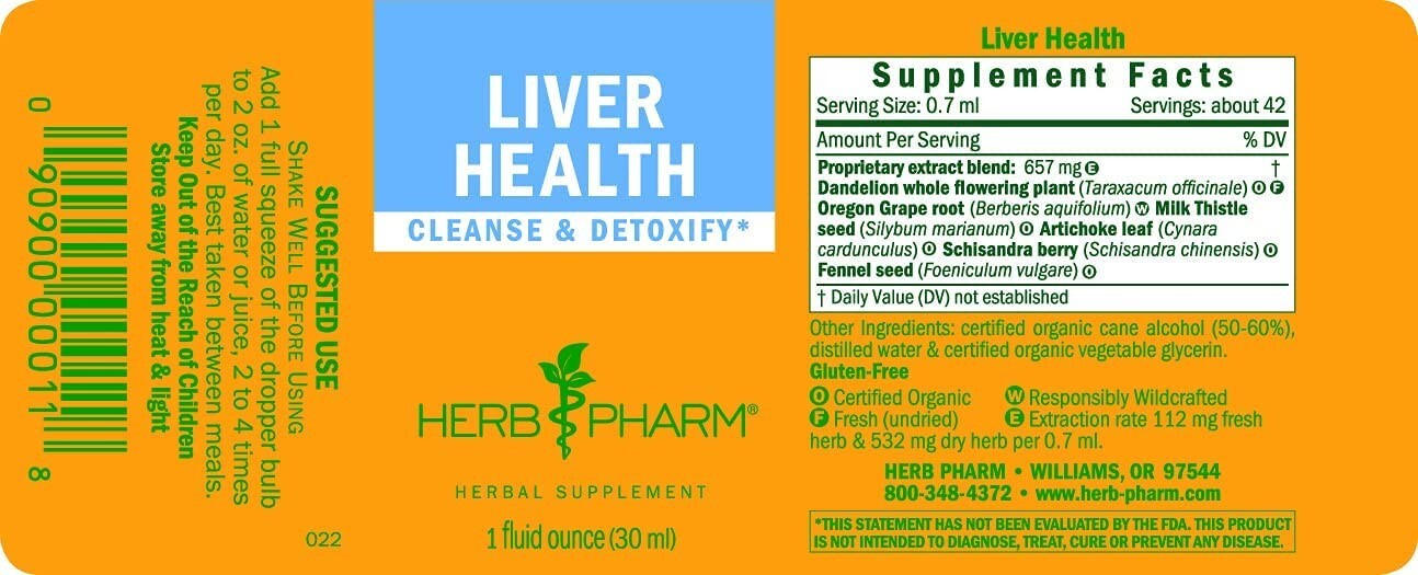 Herb Pharm Liver Health - Cleanse & Detoxify 1 fl oz Liq