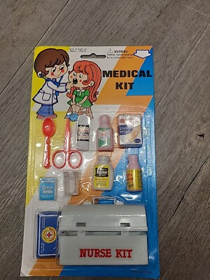 First Aid Kids Medical Nurse Kit Play Set Still Sealed On The Card 1988 Vintage
