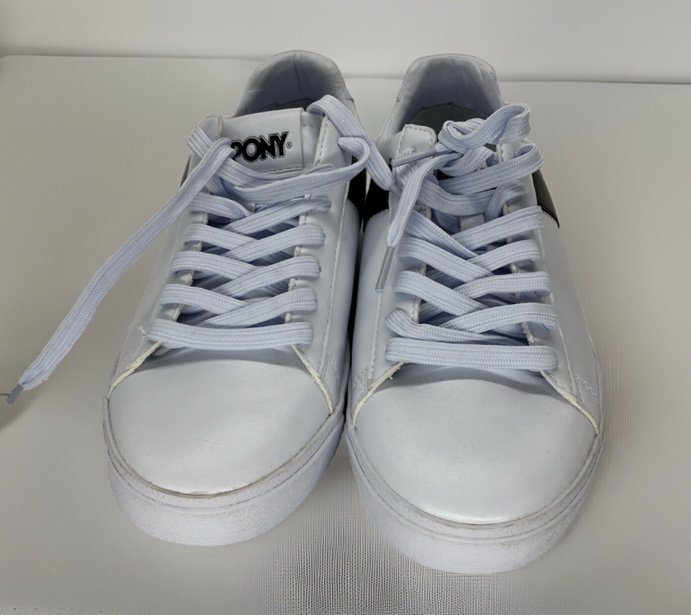 Scarpe da tennis da ginnastica stringate Pony donna 9 retrò bianche e nere usate in ottime condizioni