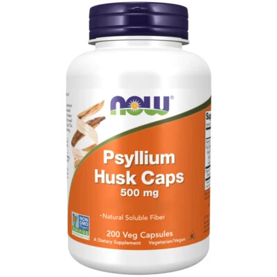 Now Foods, Psyllium Husk, 500mg, 200 Veg.Kapseln - Blitzversand - Bild 1 von 3