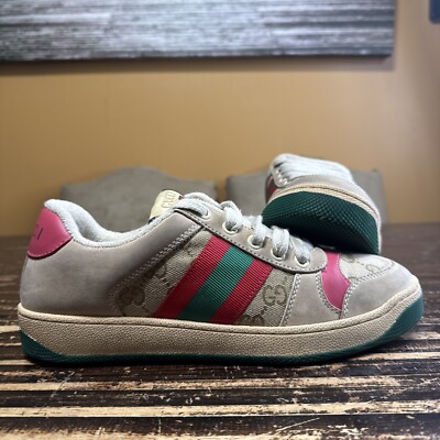 Gucci Screener Suede Blue Green Orange Sneakers Mens Size EU 40/ Gucci 7/ US 7.5