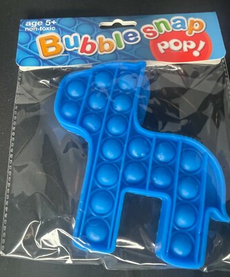 Bubble Silicone Sensory Snap Pop Fidget It Toy Stress Relief Blue Unicorn Horse