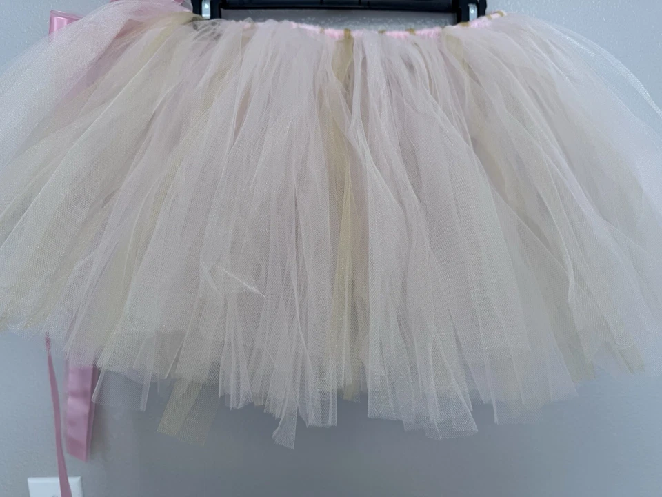 Pink and Gold High Chair Tulle Tutu for Baby Girl 1st Birthday Decor  - Image 3 of 4