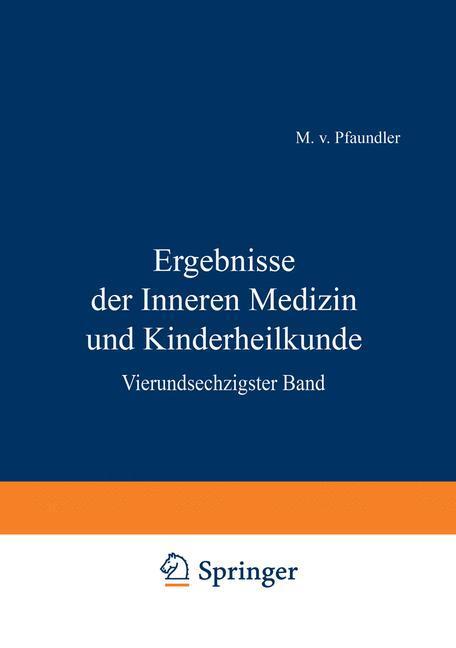 Ergebnisse Der Inneren Medizin Und Kinderheilkunde | Buch |
