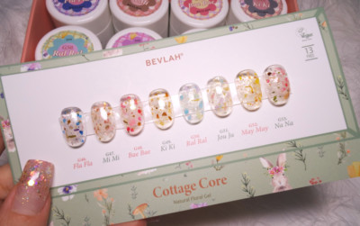 BEVLAH Cottage Core Natural Floral Gel 8 Type Set Nail Glitter Nail / K-Beauty