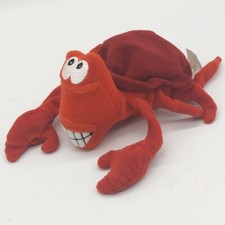 Vintage Disney Store Little Mermaid Red Crab Sebastian Bean Bag stuffed plush