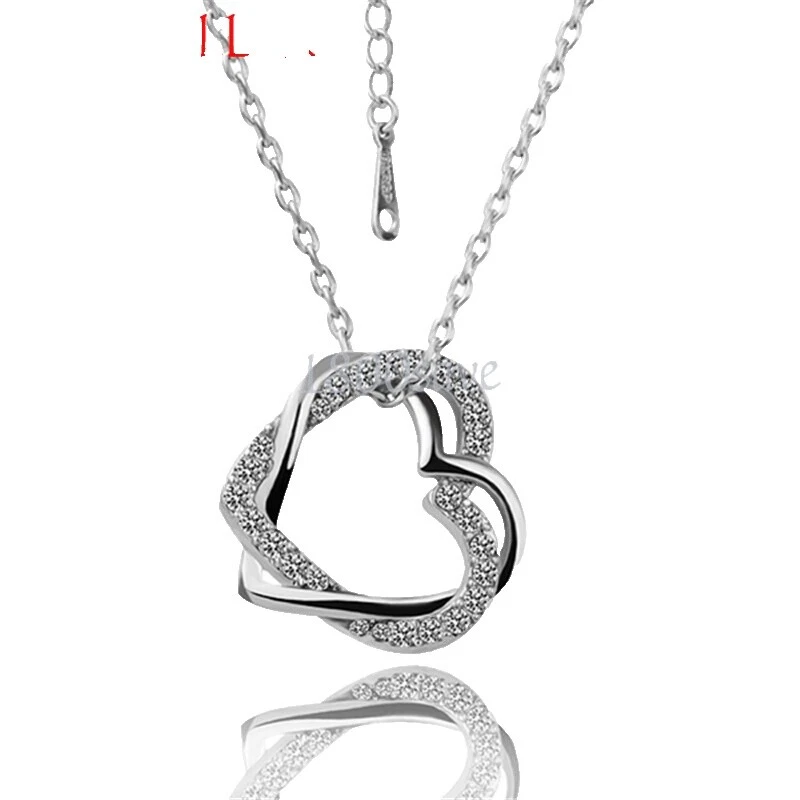 Enchape de oro blanco de Cristal Moda Collares y Colgantes