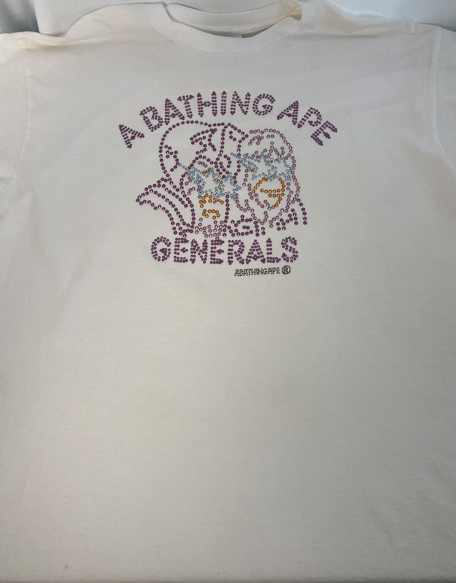Vintage A Bathing Ape Bape Swarovski Crystal Generals Men's XL T