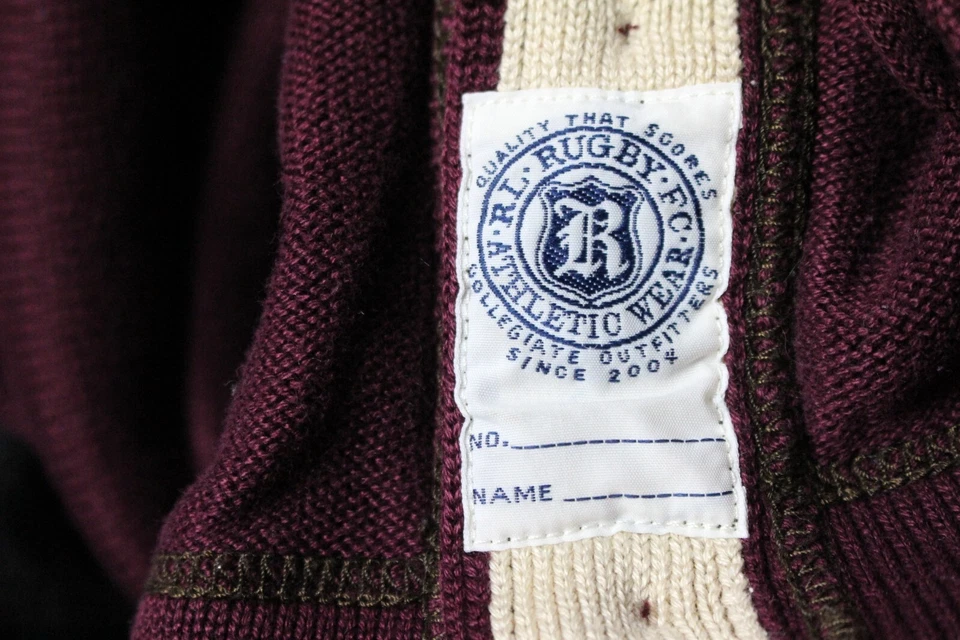 Cárdigan Suéter De Colección Años 00 Para Hombres Ralph Lauren Rugby Borgoña Retro Algodón S Universitario Foto 4 de 4