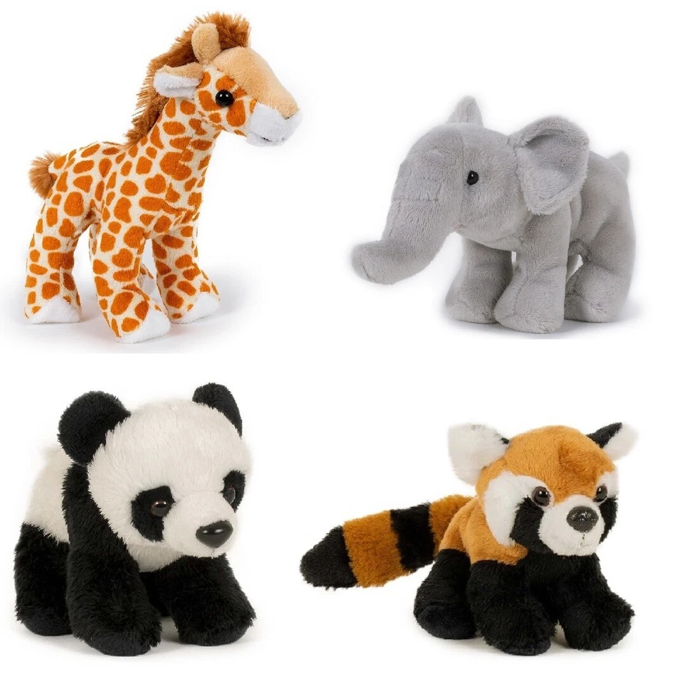 SEMO 1 Plüschtier Giraffe Elefant Panda 15cm Stofftiere Kuscheltiere Soft Wildtiere