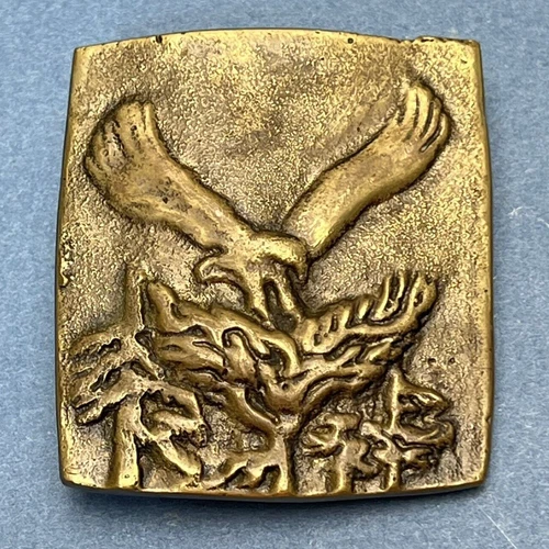 Anacortes Brass Works Vintage Eagle Brass Belt Buckle Eagles Nest USA READ