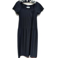 Vintage Ruffinwear Clovis Ruffin Size 4 Square Neck Pleated Shift Dress Black