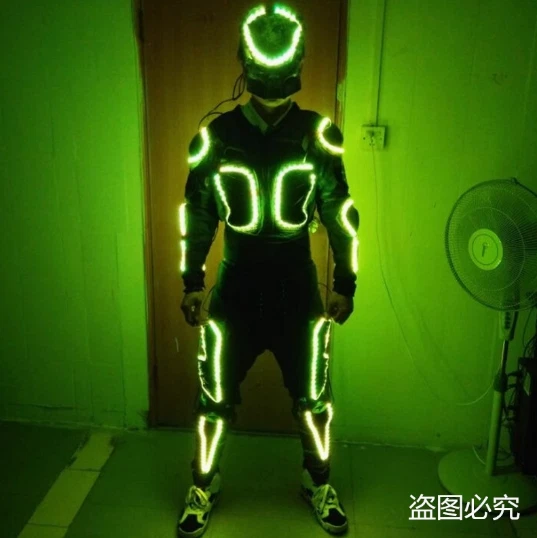 LED Robot Suit 7 Colors Light Rechargeable Mask Clothing Remote Control Costume - Image 4 of 4