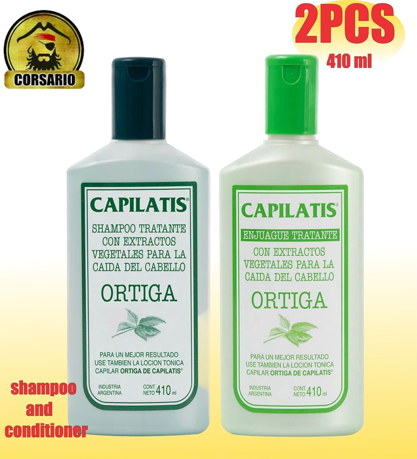 Capilatis Ortiga Shampoo & Conditioner Set for Hair Loss 410ml x 2 Kit-image