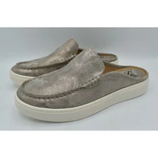Sofft Womens Size 8.5 Somers Taupe Metallic Moc Toe Slip On Mules Shoes