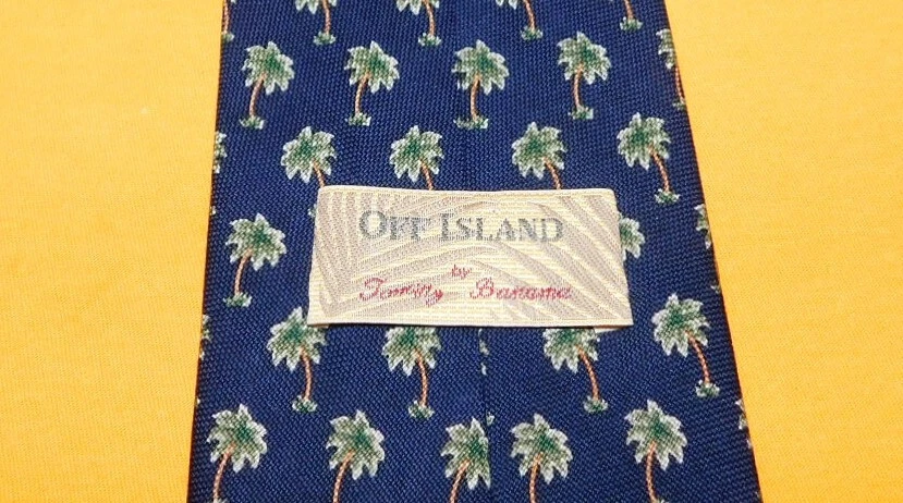 CORBATA CON MOTIVO DE ÁRBOL AZUL/NARANJA/VERDE TOMMY BAHAMA - CORBATAS PARA EL CUELLO - CORBATAS DE DISEÑADOR. Foto 3 de 3