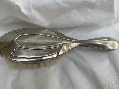 Antique Flemish Silver Baby Brush With Soft Bristles Wood With Silver Work 1940 - Picture 3 of 8