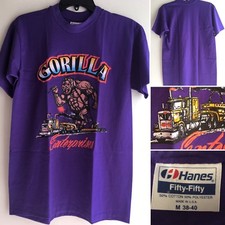 Vintage Gorilla Enterprises T-Shirt Made In USA 80s 90s Big Rig Truck Trucker M