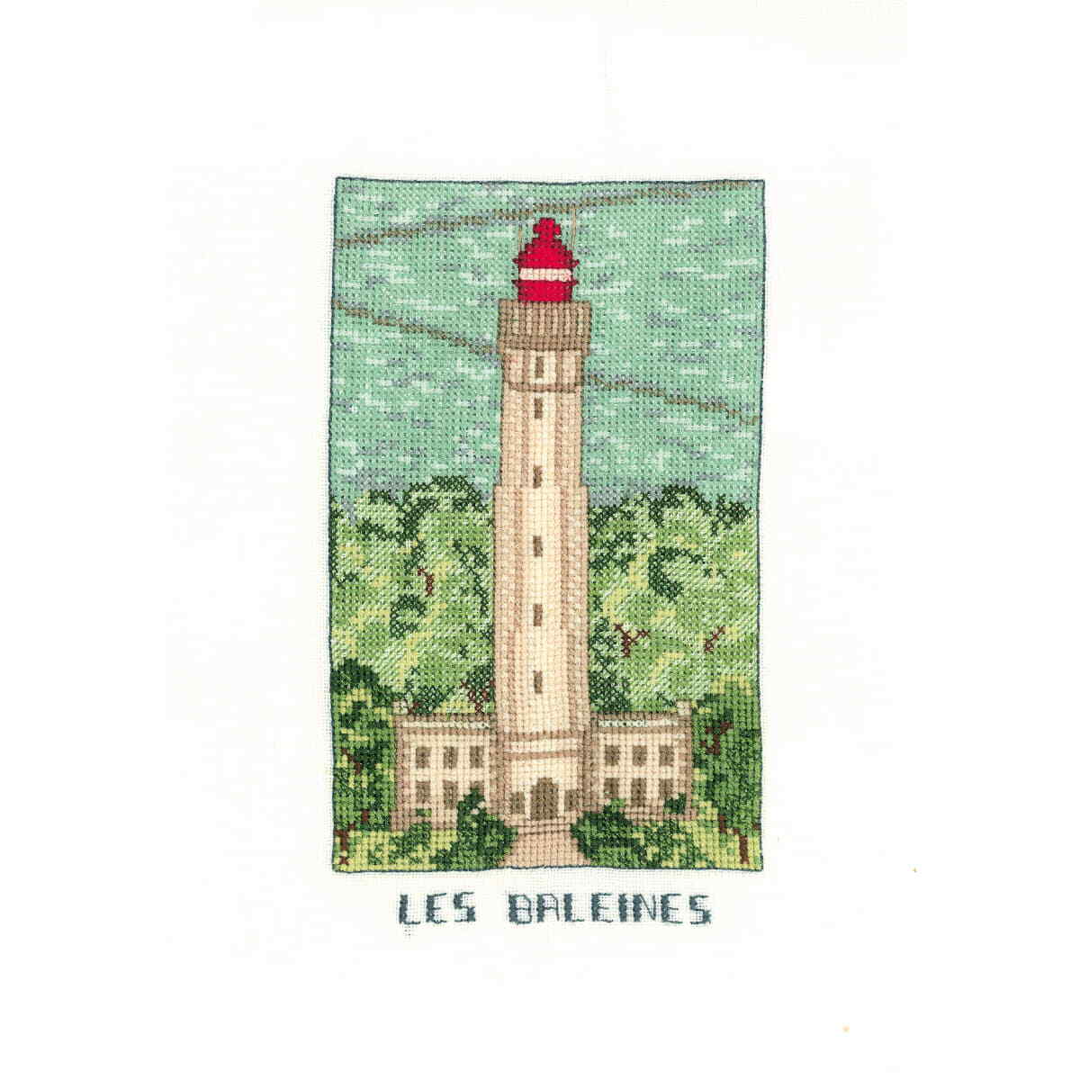 Le Bonheur des Dames counted cross stitch kit ""Whale Lighthouse"", 11x19cm, DIY
