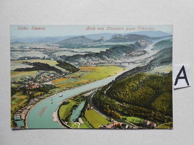 Postkarte Ansichtskarte Sachsen.Sechs.Schweiz. Blick vom Lilienstein gegen Schan